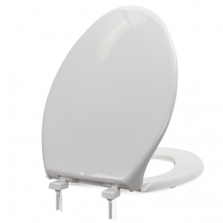 Bemis 7800TDG (White) Hospitality Plastic Elongated Toilet Seat w/ DuraGuard, Heavy-Duty Bemis
